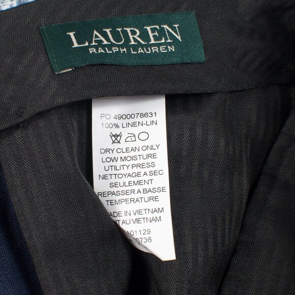 Lauren Ralph Lauren Women's Trouser Blue Linen - Picture 4 of 5